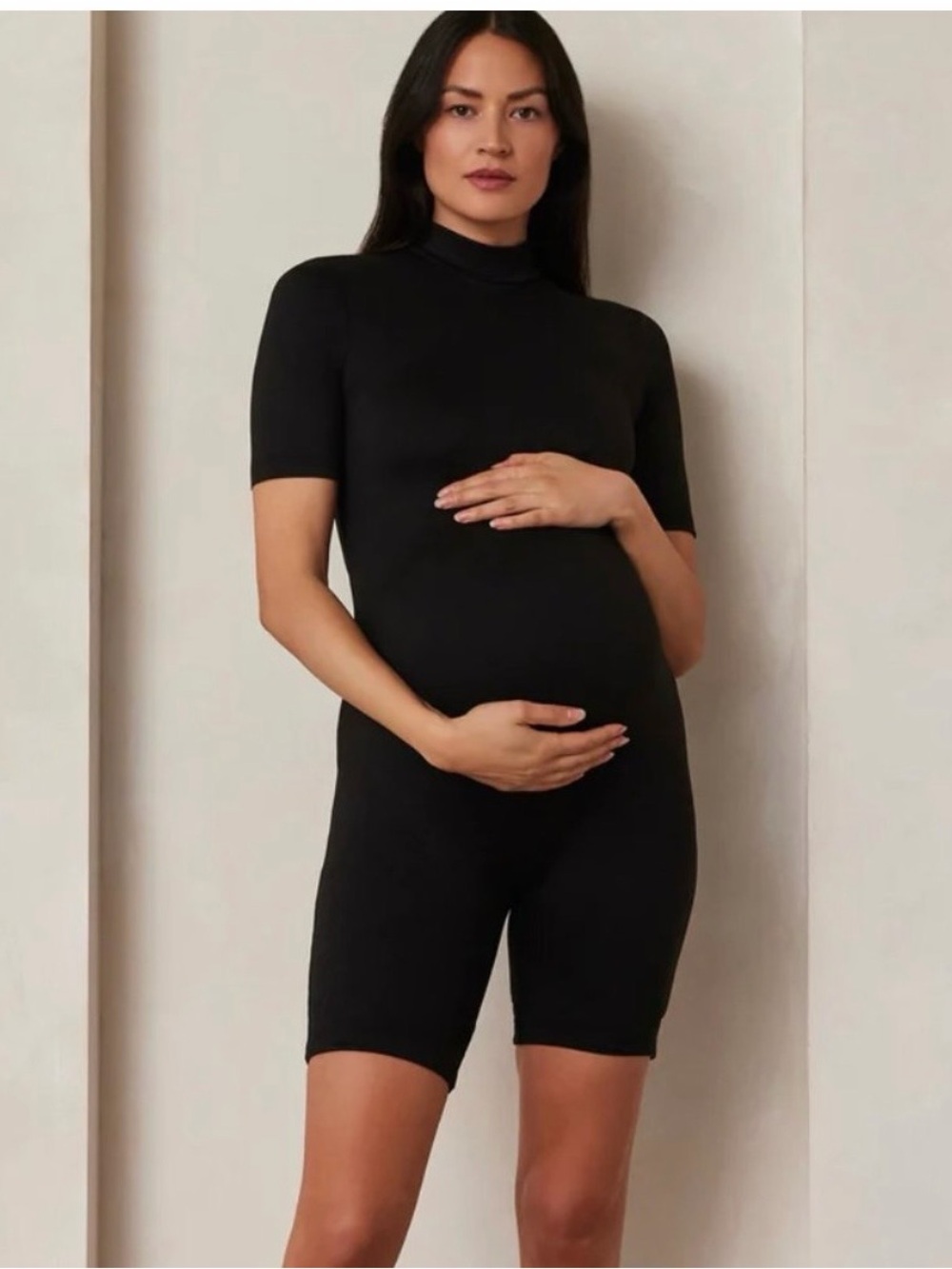 Bumpsuit The Ultimate Shortie Short Sleeve Maternity Unitard Black Sz S NWT